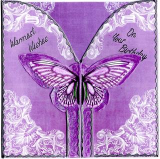 Lilac Butterfly Old Timer 3D Gatefold Butterfly Mkit by Christine Easey