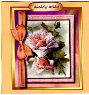 Lovely Roses in a Ribbon Frame  by Christine Easey