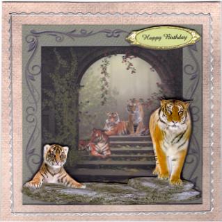 Temple Tigers 3D Quick Card by Christine Easey