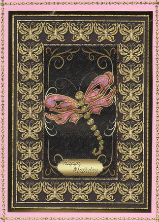 Mysterious Pink Dragonfly in Butterflies Frame by Christine Easey