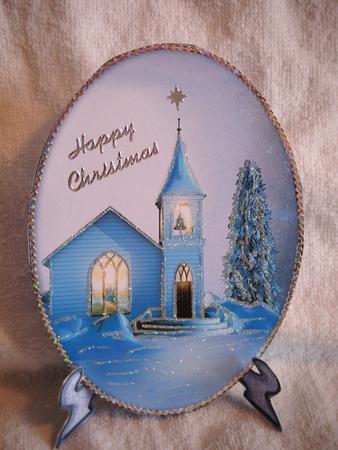 Christmas Scene Plate Card by Christine Easey