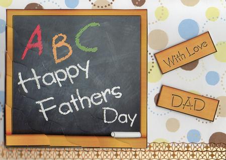 Fathers Day Blackboard Quick Card Wavy Corner Side Stacker by Christine Easey