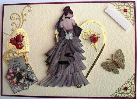 Elegance in Brown/cream A4 Topper by Christine Haley