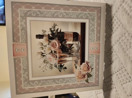 Champagne and Roses 8x8 Quick Card #2 by Christine Garner