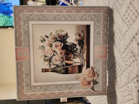 Champagne and Roses 8x8 Quick Card #4 by Christine Garner