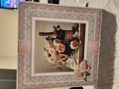 Champagne and Roses 8x8 Quick Card #5 by Christine Garner