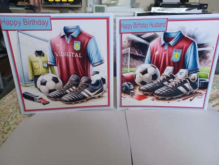 6X6 Aston Villa themed Football Clip Art - Illustrations for Cardmakers & Designers x6 by Christine Garner