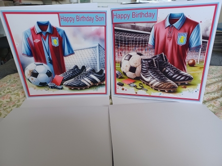 6X6 Aston Villa themed Football Clip Art - Illustrations for Cardmakers & Designers x6 by Christine Garner