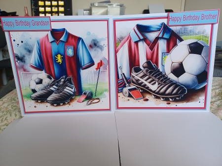 6X6 Aston Villa themed Football Clip Art - Illustrations for Cardmakers & Designers x6 by Christine Garner