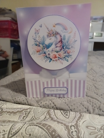 Unicorn Kisses Card Front 7x5 by Christine Garner