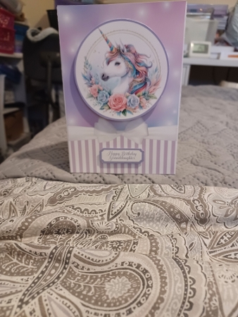 Unicorn Kisses Card Front 7x5 by Christine Garner