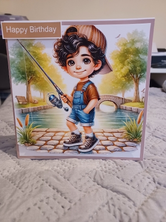 Little Fishing Boy - Illustrations for Cards by Christine Garner