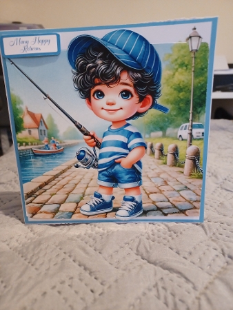 Little Fishing Boy - Illustrations for Cards by Christine Garner