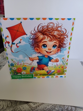 Little Boy with a Kite - Illustrations for Cards by Christine Garner