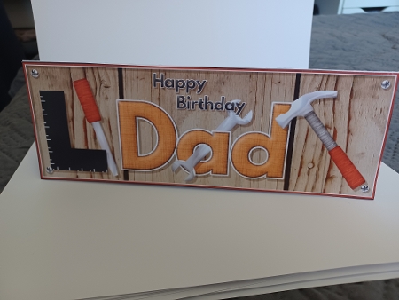 Tool Time - Happy Birthday Dad - Large DL 3D Decoupage Card by Christine Garner