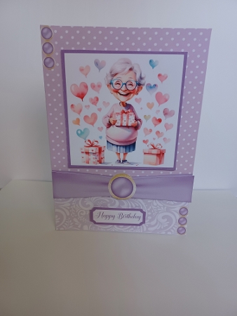 Happy Birthday Grandma Card Front 7x5 by Christine Garner