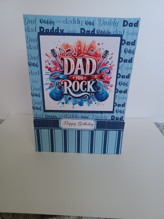 Dad You Rock Card Front 7x5 by Christine Garner