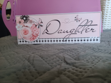 Baby Pink - Daughter - Large DL 3D Decoupage Card by Christine Garner
