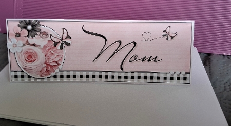 Baby Pink - Mom - Large DL 3D Decoupage Card by Christine Garner