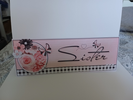 Baby Pink - Sister - Large DL 3D Decoupage Card by Christine Garner
