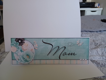 Mint And Peach - Mom - Large DL 3D Decoupage Card by Christine Garner