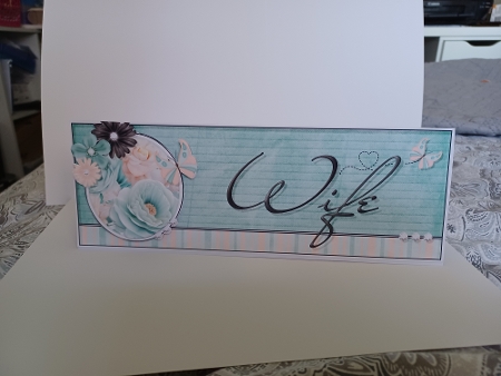 Mint And Peach - Wife - Large DL 3D Decoupage Card by Christine Garner