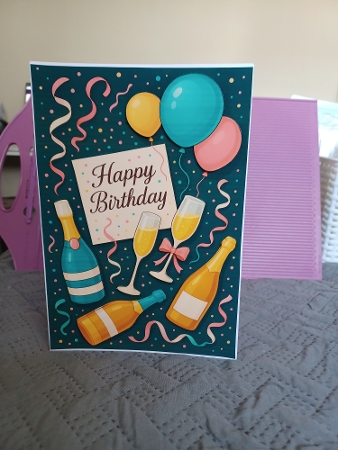 Birthday Celebration With Champagne A4 by Christine Garner