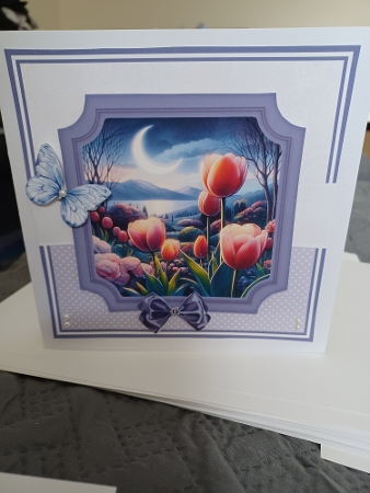 7x7, 5x7, 6x6 - MOONLIT FLOWERS by Christine Garner