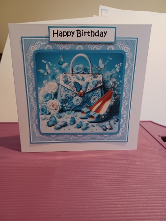 aqua shoes handbag and roses toppers by Christine Garner