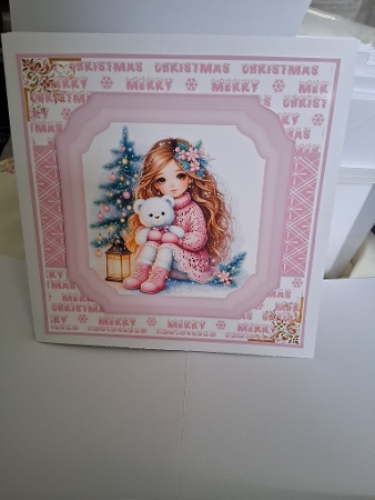 Pink Christmas Girl Mini Kit 7x7 by Christine Garner
