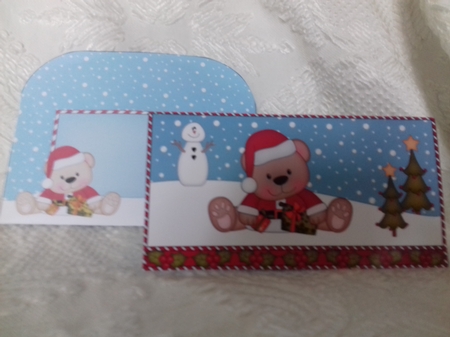 Christmas Livvy Bear Money or Gift Wallet Card Kit by Christine Garner