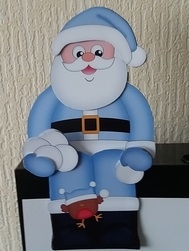 3D On the Shelf Card Kit - Christmas Santa has a Snowball Fight by Christine Garner