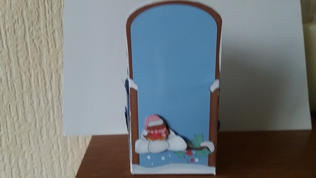 3D Christmas Rubber Band Pop Up Box Card - Santa is checking his List! by Christine Garner