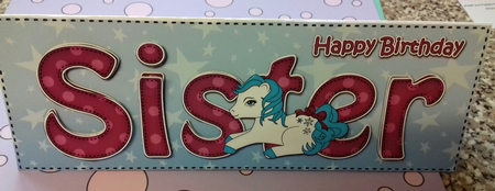 Large DL Happy Birthday SISTER 3D decoupage by Christine Garner