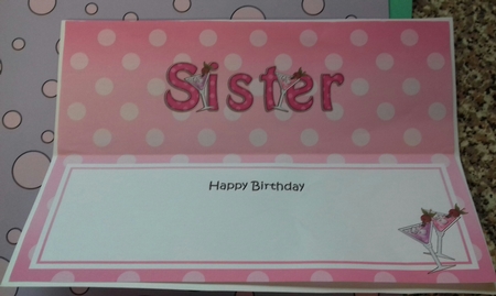 Large DL Happy Birthday SISTER insert by Christine Garner