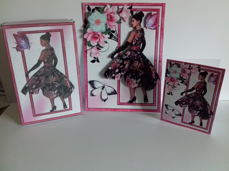 Fashionista with flowers and butterflies 2 by Christine Garner