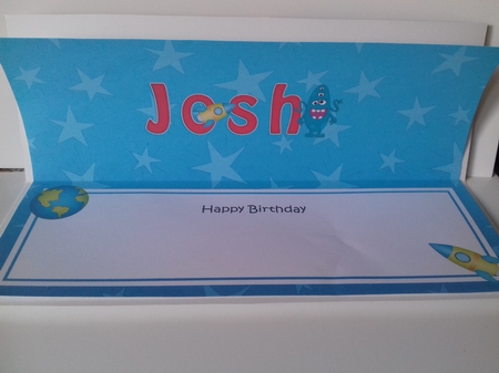Large DL Happy Birthday JOSH insert by Christine Garner
