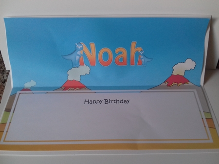 Large DL Happy Birthday NOAH insert by Christine Garner