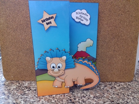 3D Shaped No-Hole Fold Back Mini Kit -  Cute Little Dinosaur  Jaws by Christine Garner