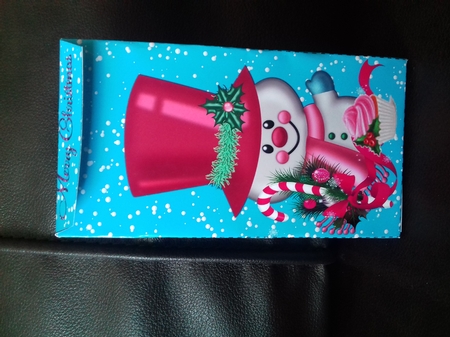 PINK SNOWMAN CHRISTMAS GIFT PINCH BAG PB 7 by Christine Garner