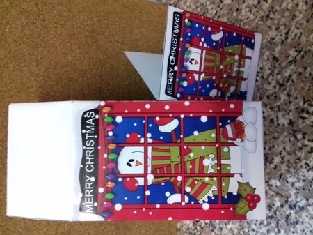 3D Christmas Phone Box Milk Carton Treat Box - Snowman Rio by Christine Garner