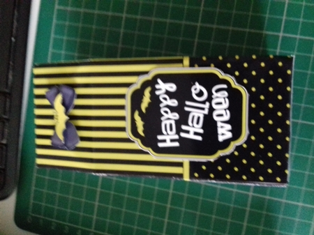 3D Halloween Spots & Stripes Milk Carton Treat Box by Christine Garner