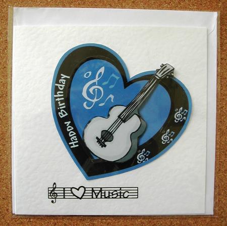 Musical Hearts Toppers with Guitar by Christine Lewis
