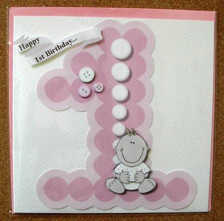 Happy 1st Birthday Card by Christine Lewis