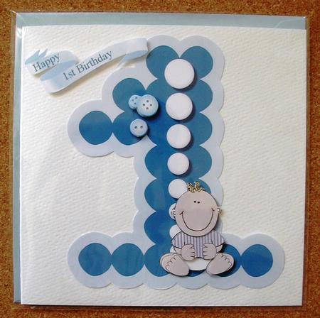 Happy 1st Birthday Card - Boy by Christine Lewis