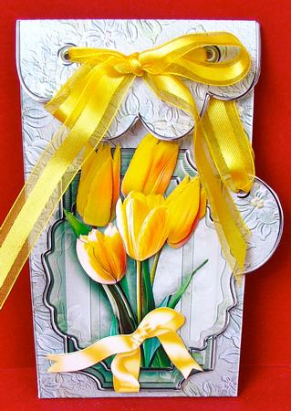 Tiptoe Through the Tulips, Gift Envelope - 3 Decoupage by Christine Pagan