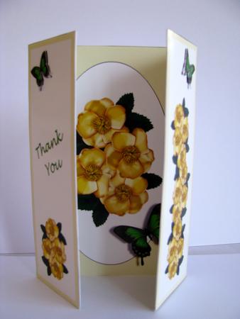Rose Spray Thank You Gatefold by Christine Pagan