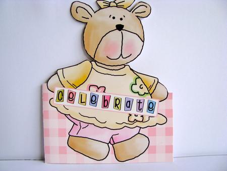 Baby Bear Girl Gingham by Christine Pagan