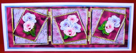 3 Frames & Roses - Large Dl Card Front with Decoupage by Christine Pagan
