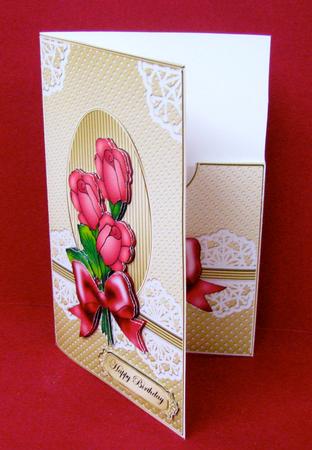 Roses and Lace Lottery Wallet Card by Christine Pagan